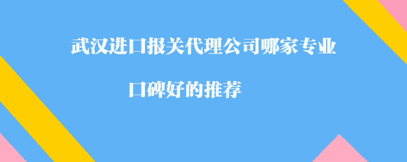 武漢進口報關代理公司哪家專業？口碑好的推薦