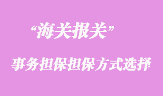 海關事務擔保擔保方式的選擇