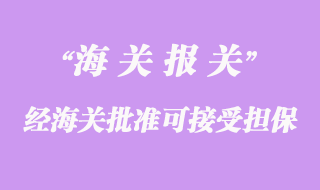 經海關批準可接受擔保的范圍